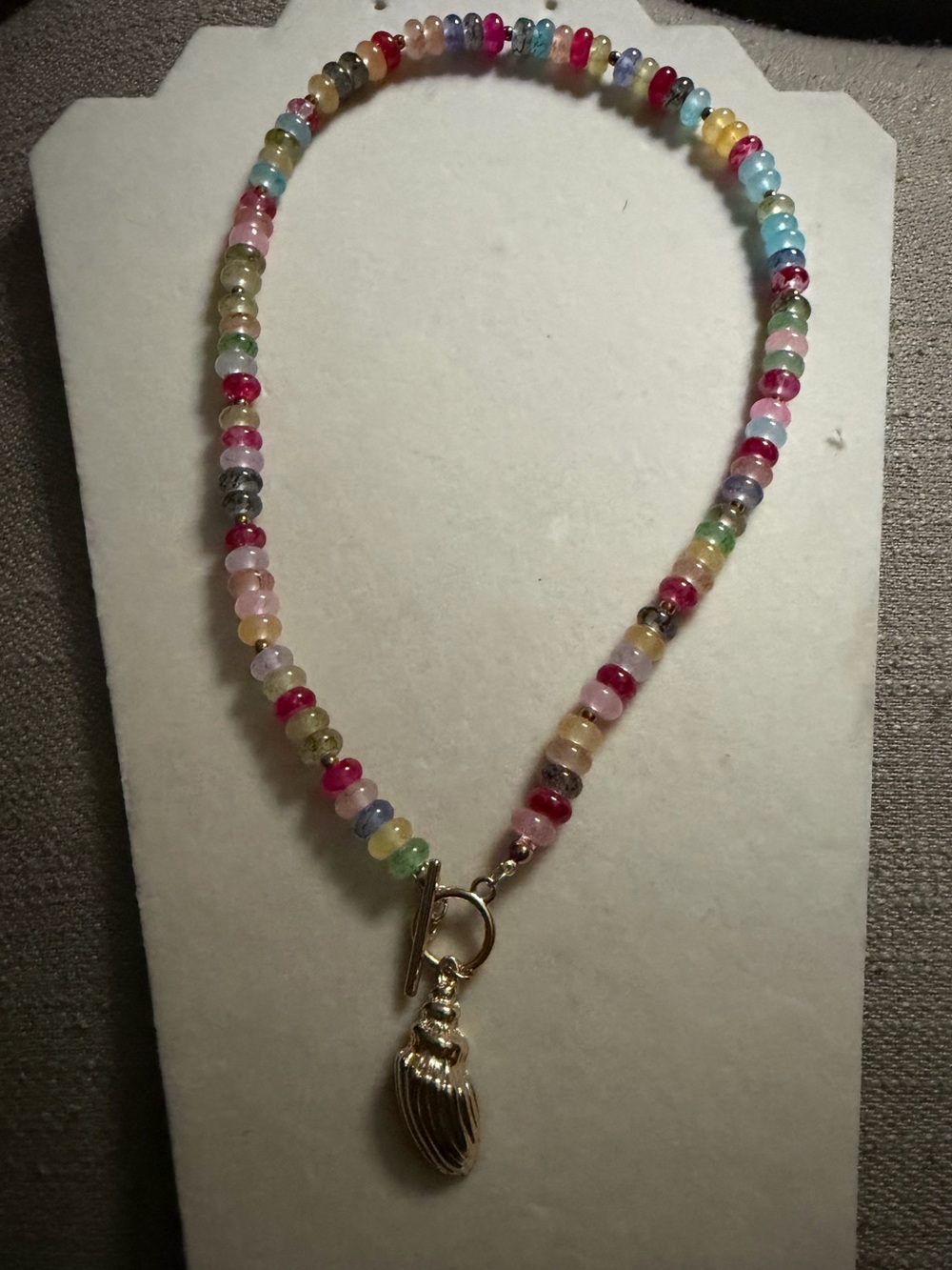 Free People Bead Shell Charm Necklace - Gold Shell Pendant